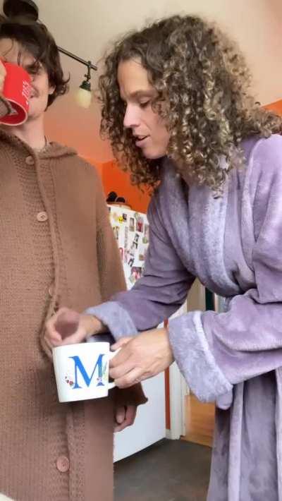 Mother likes a lot of cream in her coffee. [MF] MILF