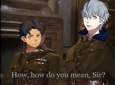 The ever-wise Sylvain teaching the youngins about riding a wyvern