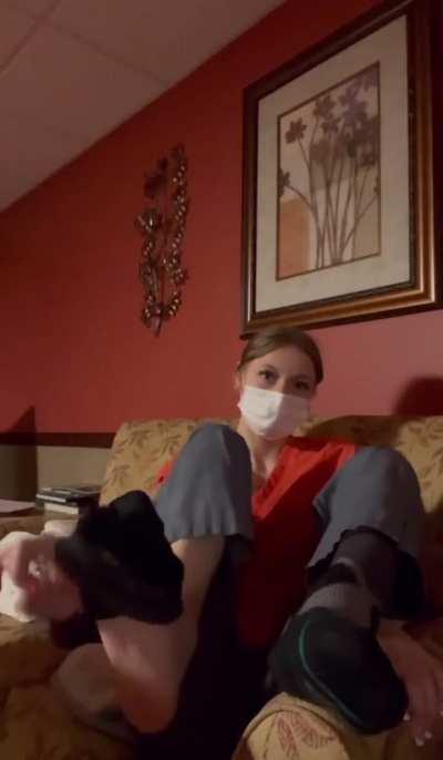 Come smell my sweaty feet at work