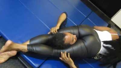 Tight black pants headscissors