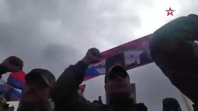 The Russian Defense Ministry’s TV channel just shared this footage of Syrian combatants ready to “volunteer” in Ukraine. (Putin moments ago endorsed such deployments, claiming that the West is openly sending mercenaries.)