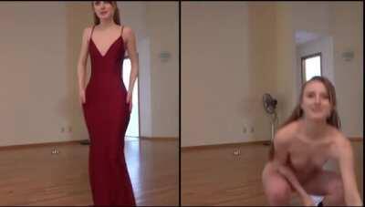 YouTuber tries on clothes (with nude behind the scenes)