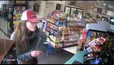 Racist Bitch in Gas station