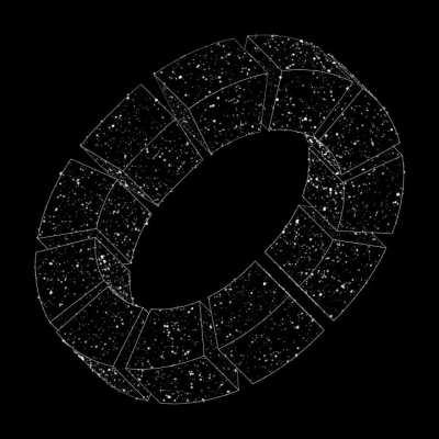 If you look at the top of the ring, it looks like it's leaning toward you; if you look at the bottom, it looks like it's leaning away.