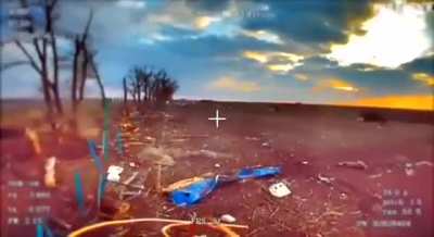 A Russian drone spotted a Ukrainian trying to hide, upon being spotted. he begged for mercy so as not to be killed and his wish was granted. however, the drone operator turned against his friend hiding in the trench instead. Kursk region.