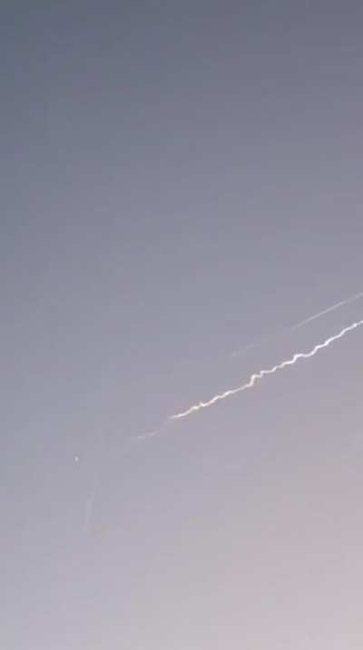 Iranian ballistic missile intercepted over Israel this morning (June 14, 2025)