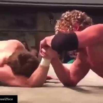 That time Kenny Omega and Brian Danielson had a Arm Wrestling and Thumb Wrestling match