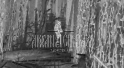 RU POV: Russian special forces are taking down Ukrainian soldier in the forrests of Kremenaya by precise shots.