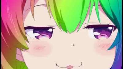 Anime girl smirking, owo?