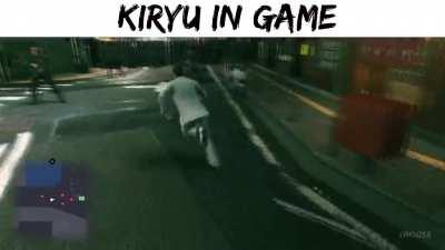 Kiryu in cutscenes vs in the game