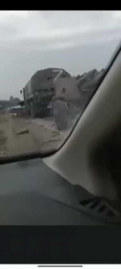 Destroyed Russian convoy near Herson, Ukraine