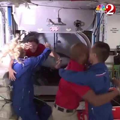 Four astronauts from a commercial spacecraft (SpaceX's Crew Dragon) just boarded the International Space Station, bringing the number of ISS crew to 7. Or, 8 if you count Baby Yoda.
