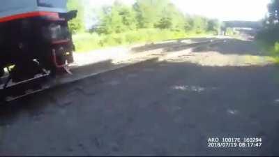 He was sleeping on the rails...