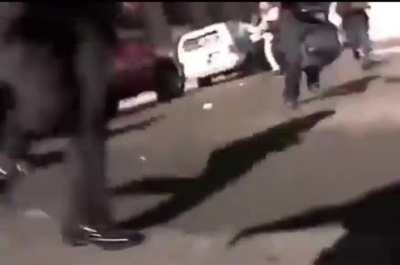 Reporter escapes the collapse of one of the World Trade Center towers while recording footage.