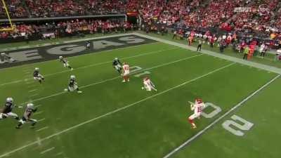 [Highlight] Wild formation + a wild play by the Chiefs where Mahomes tosses a TD to Toney but a penalty results in the TD not counting