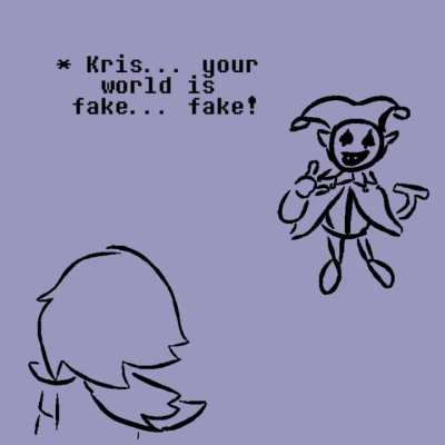 I noticed the secret bosses point out something about kris whether that be their world is fake or that they're a puppet on a string, so I made predictions of what the chapter 3 secret boss would point out about kris (art, voice, video, and editing by Lame