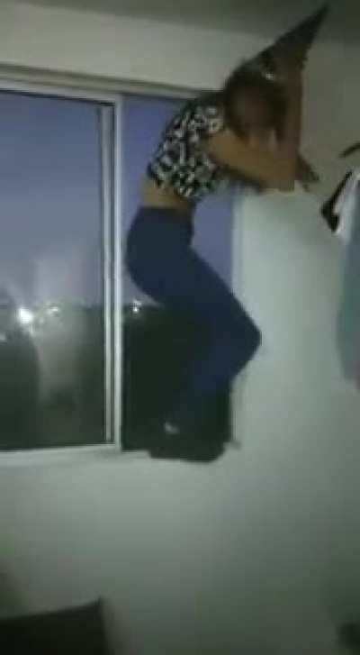 HMC while I dance in window.
