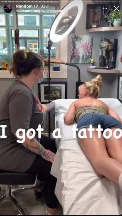Ass from when she got her back tattoo