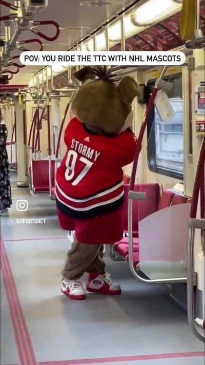 Mascots on their way to the all star game 