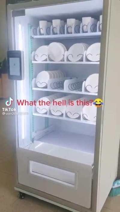 To make a dinnerware vending machine
