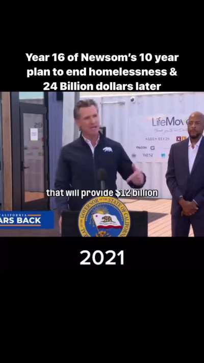 Newsom's 10 year plan to end homelessness.