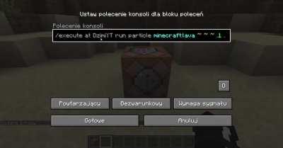 This is an effect after character command / execute at nick run particle minecraft: lava ~ ~ ~ .1 .1 .1 .01 1 normal @a