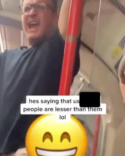 Racist British Man Gets Knocked Out In A Train!