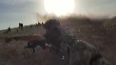 Hand Grenade Thrown by Iraqi Golden Division Launches an ISIS Fighter Through the Air