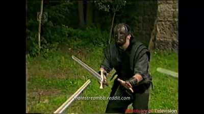 Natalie Morse Knees a Man in the Balls in the New Adventures of Robin Hood 2x6