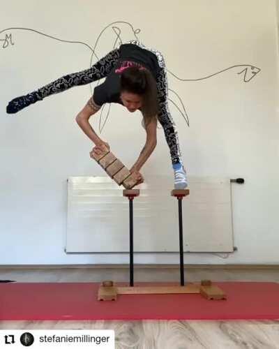 Balancing on some rocks.