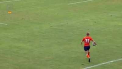 Flying Dutchmen offloading during their match against Georgia in the Rugby Europe Championship 2021