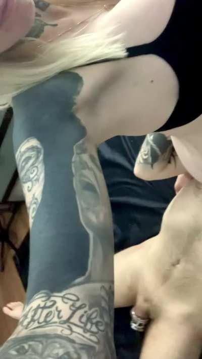 He’s locked but he has to make me cum everyday 😈🖤 At least I can use him for something 🙄