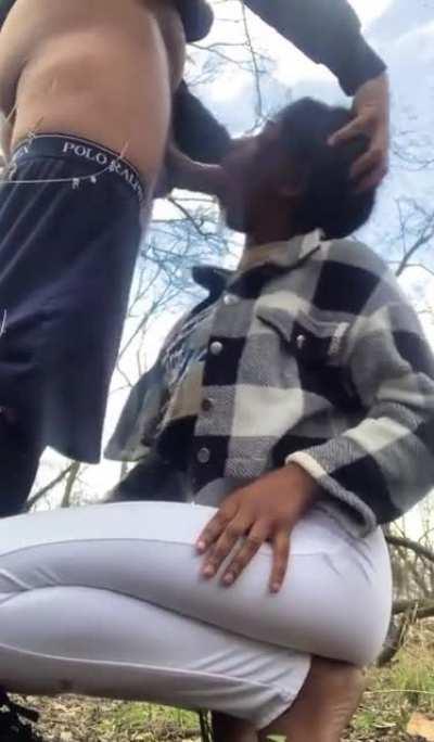 Caught him jerking in the woods so why not help😫