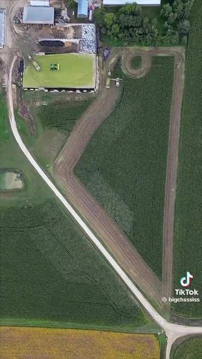 Harvesting all the crops from a field