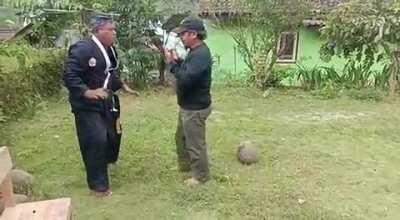 I have a feeling they thought they'd stop the Boulder with their chi or something.