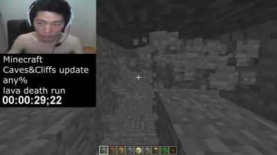 MINECRAFT CACES&amp;amp;CLIFFS ANY% LAVA DEATH RUN!! BEAT MY RECERD DUMASES 😎 😎 😎