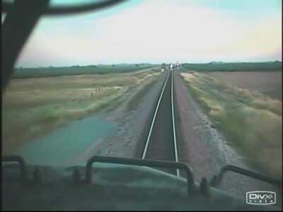 June 14, 2006 -The Kismet Train Collision - Two BNSF Railway freight trains collide head-on in Madera, California, due to one of the trains running a red signal, injuring 5 people. One of the train's crews, the one that ran the red, is suspected to be hig