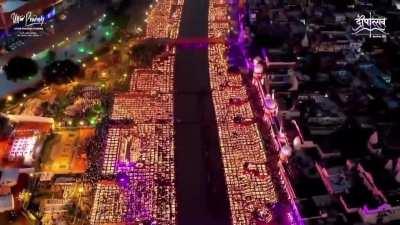 Deepotsav breaks its own world record by lighting over 22 lakh diyas on Diwali eve.
