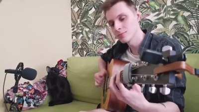 Black cat singing blues