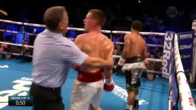 Gervonta 'Tank' Davis TKO's Liam 'Destiny' Walsh.