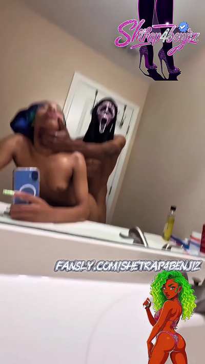 Mr.GhostFace made me take that scary big dick in my throat and my tiny tight pussy 😩💦!