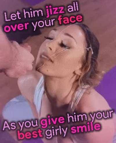 A good girl smiles as she gets her reward 🖤