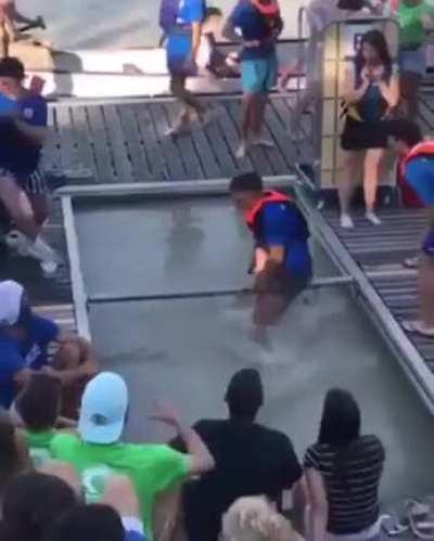 Green shirt guy felt this.