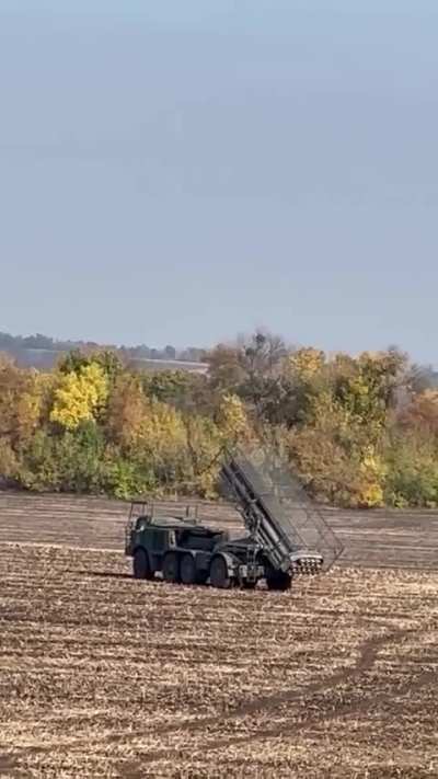 A Ukrainian BM-27 
