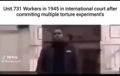 The funniest part about this is they let the unt 731 workers off without testing them for war crimes