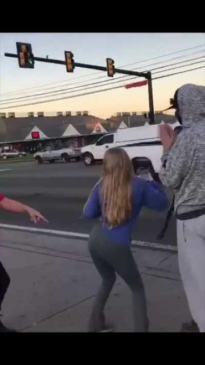Trump supporters get into a confrontation with a young couple
