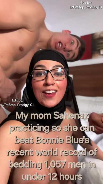 My mom's daily practice to get a shot at the current world record