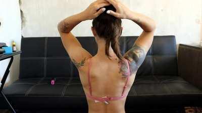 Cumming on a donut bun and aftermath