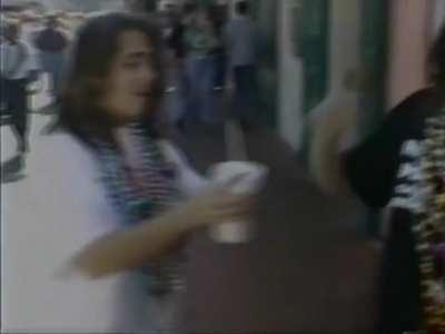 Retro alley girl and friend.