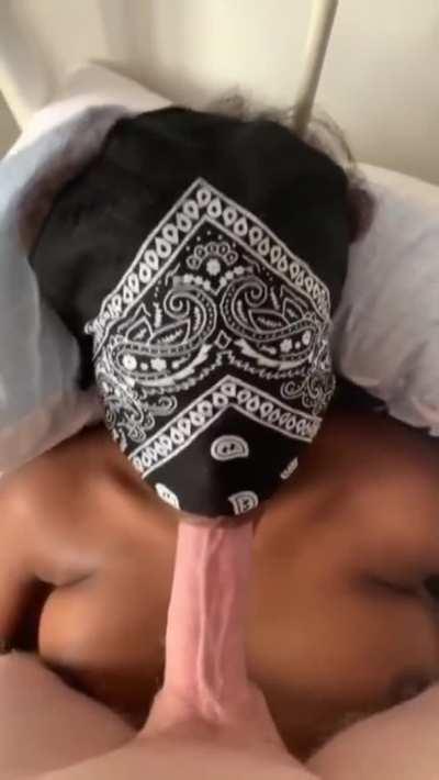 Sucking 8 inch white cock